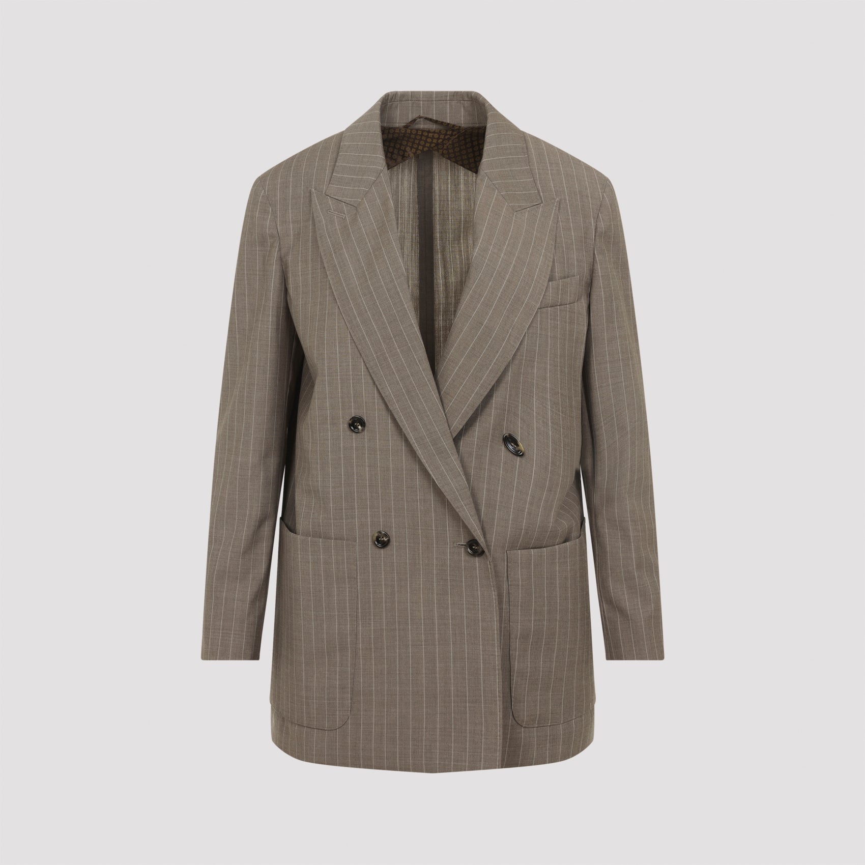 Acciaio Pinstripe Jacket Nude & Neutrals Virgin Wool