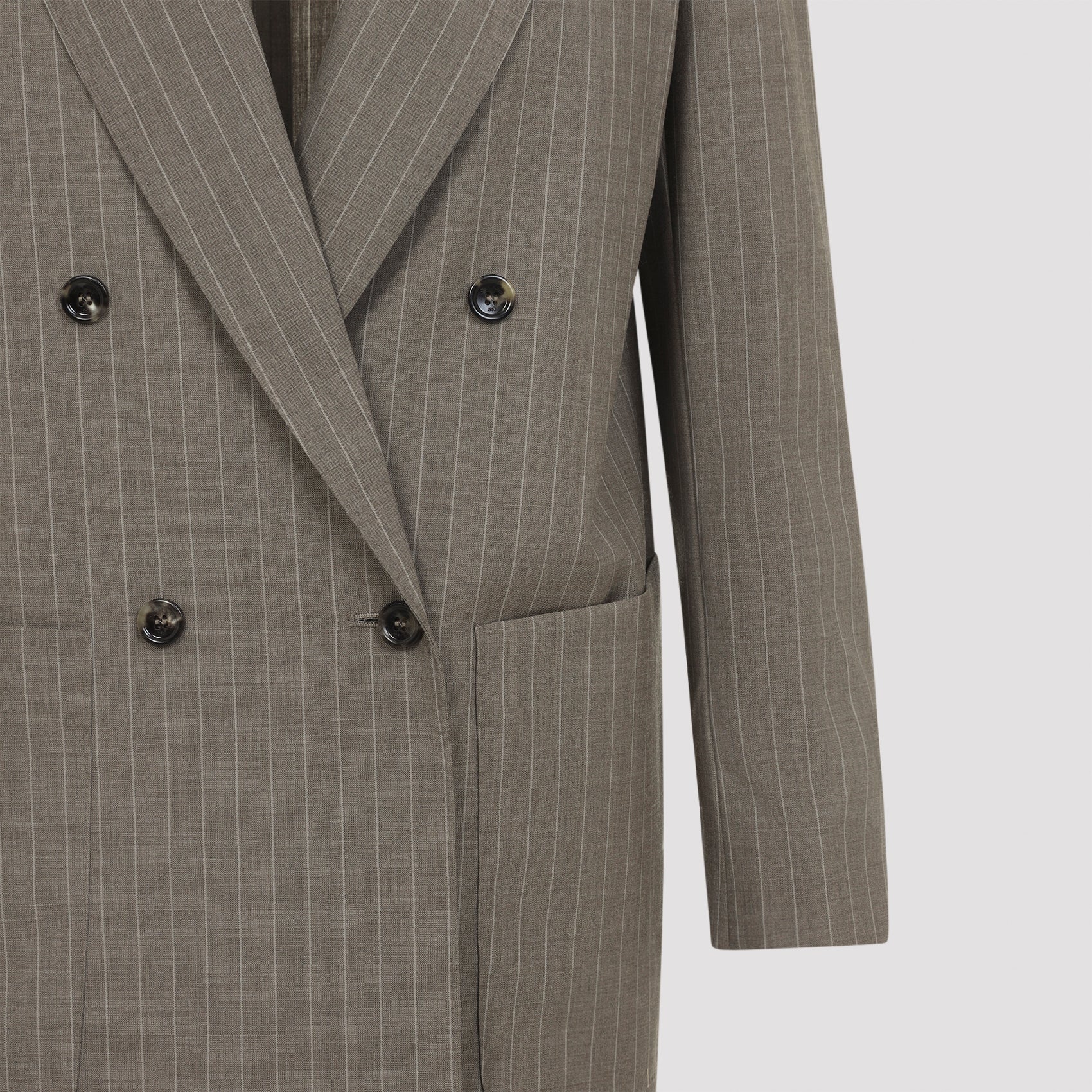 Acciaio Pinstripe Jacket Nude & Neutrals Virgin Wool