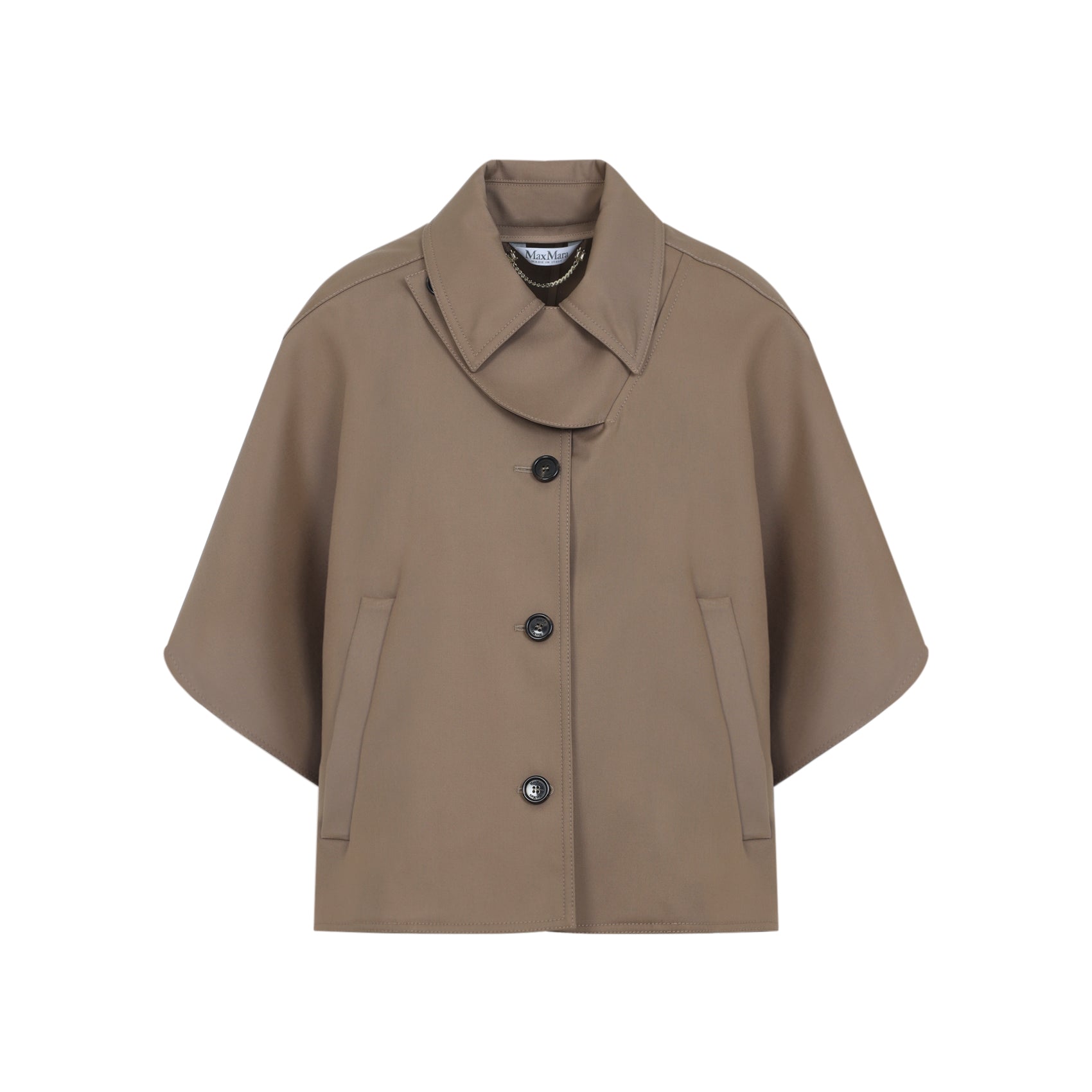 Paggio Cape Trench Nude & Neutrals Cotton Coat