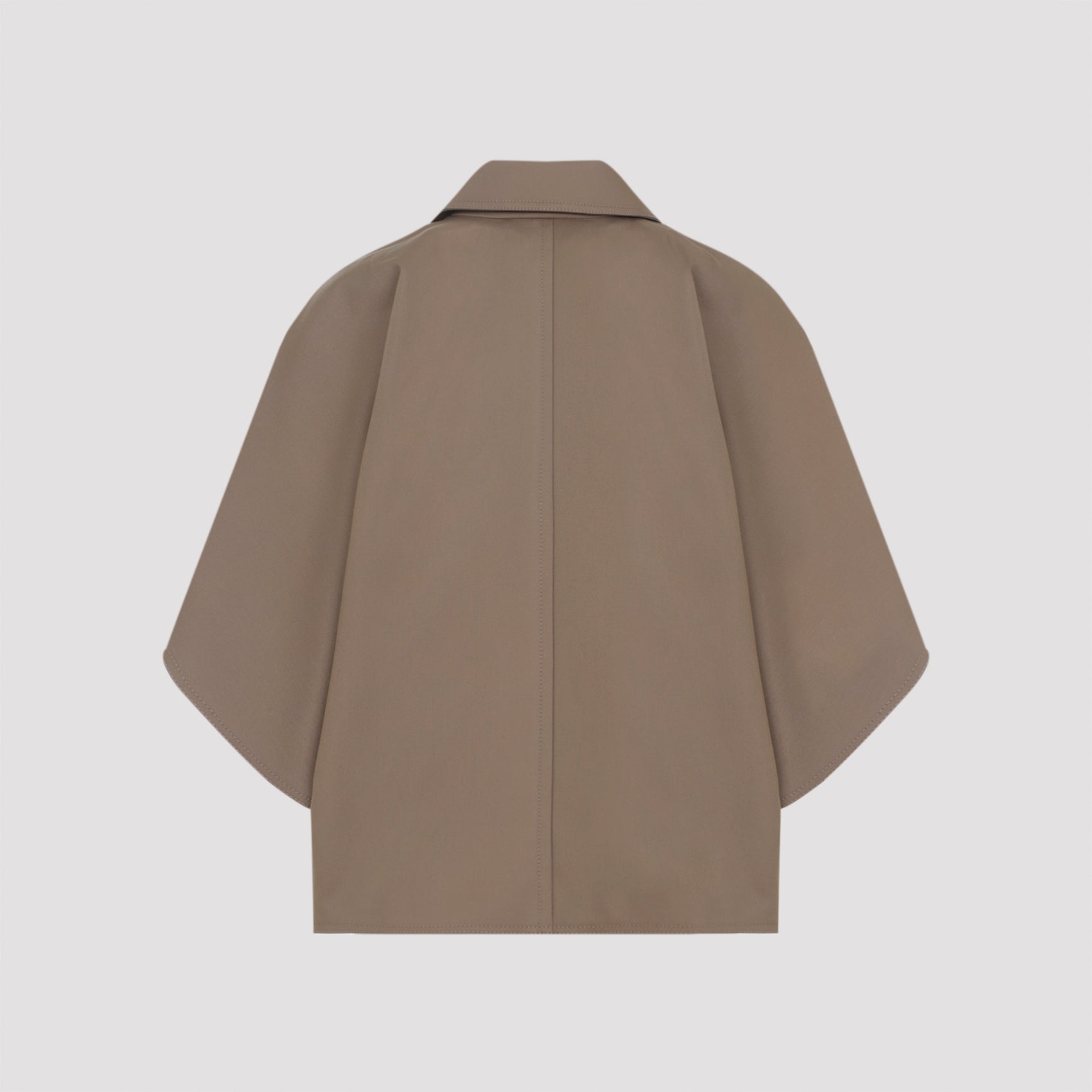 Paggio Cape Trench Nude & Neutrals Cotton Coat
