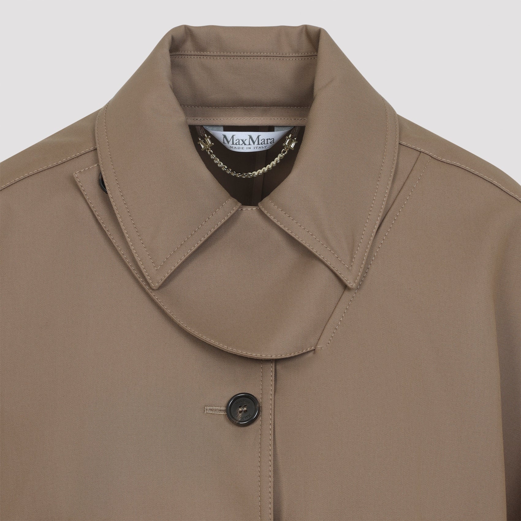 Paggio Cape Trench Nude & Neutrals Cotton Coat