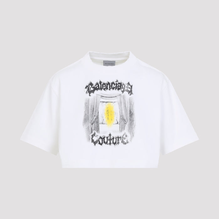 Cropped T-Shirt White Cotton Tshirt