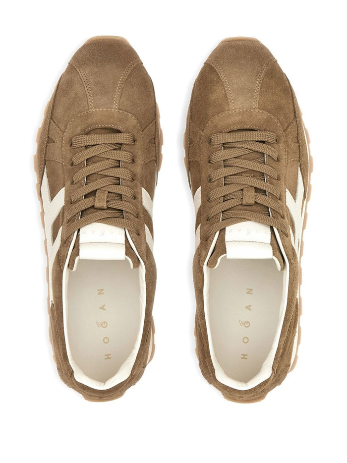 Hogan Flat Shoes Tan 100 Leather & Rubber Sole