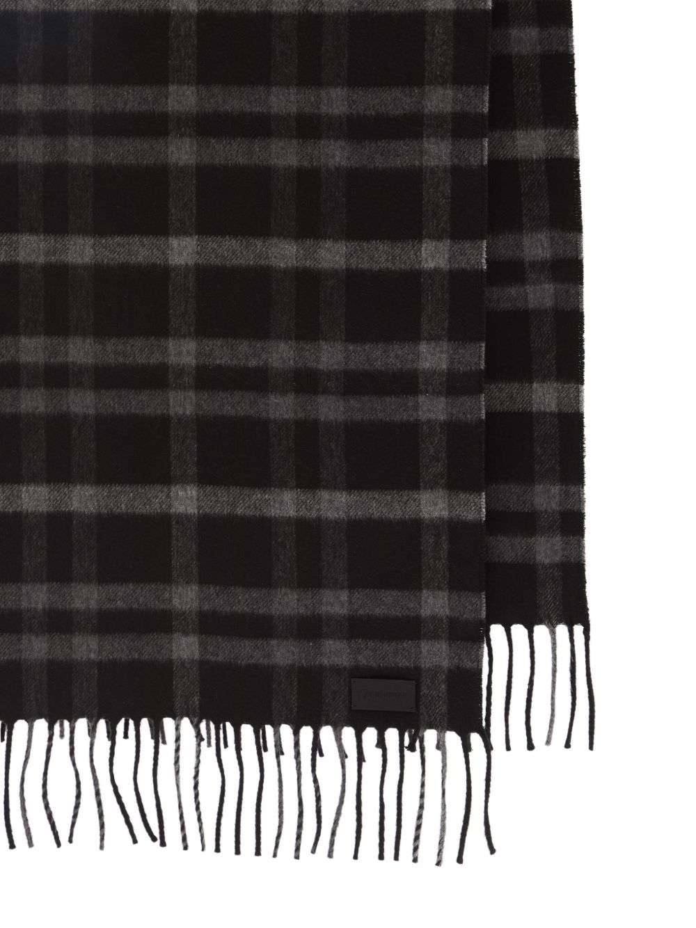 Saint Laurent Scarfs Black/ivory Silk Cashmere