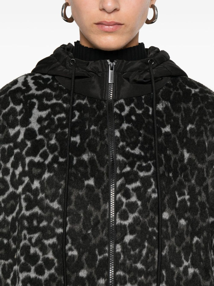Twin-Set Jackets Nero Animalier Pl Pa Acrylic