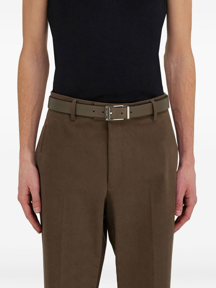 Salvatore Ferragamo Belts Olive / Black Lea