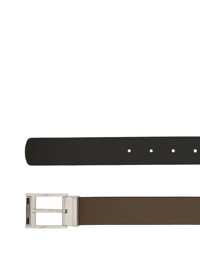 Salvatore Ferragamo Belts Olive / Black Lea
