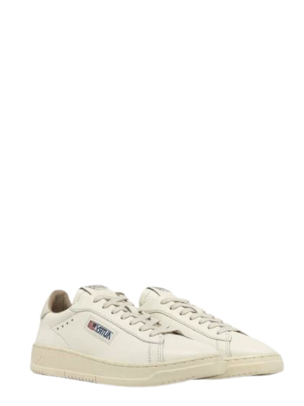 Autry Flat Shoes White Lea Rub Sole