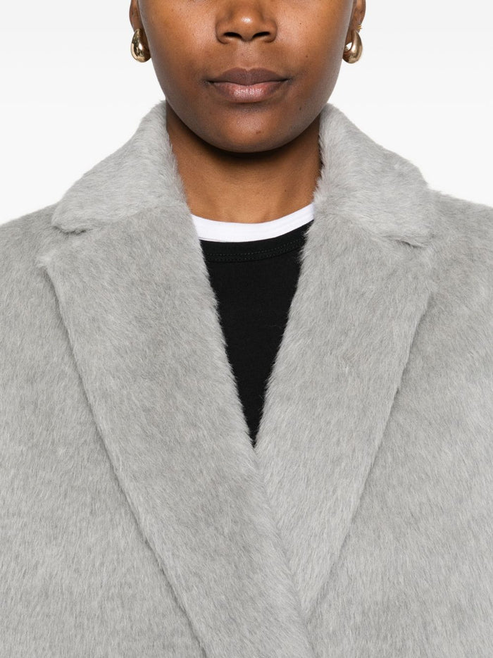 S Max Mara Coats Light Grey Alpaca Wool Cashmere