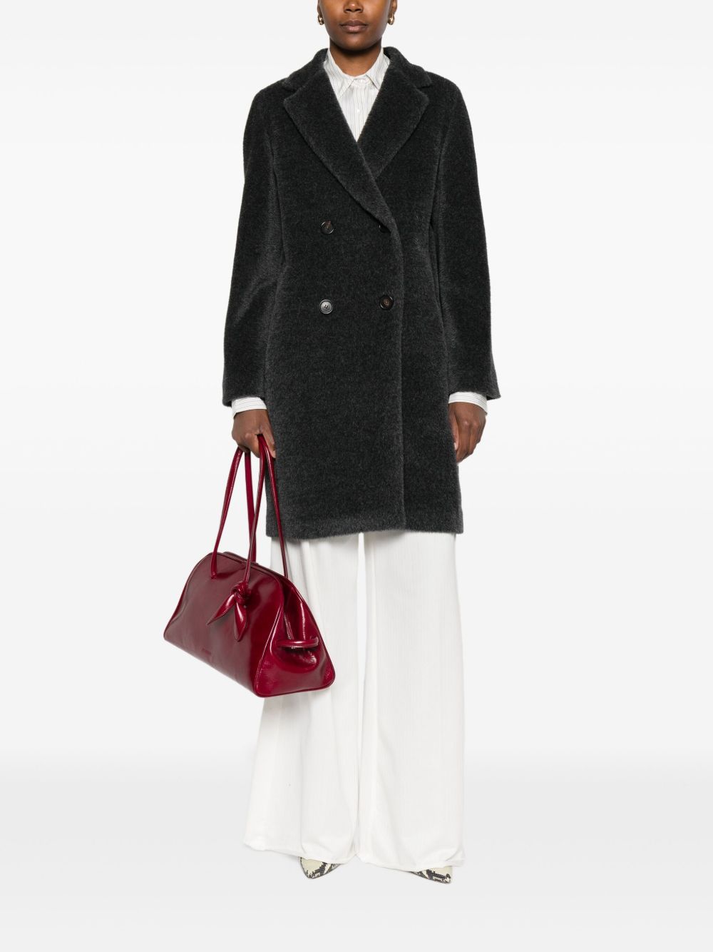 S Max Mara Coats Dark Grey Wool