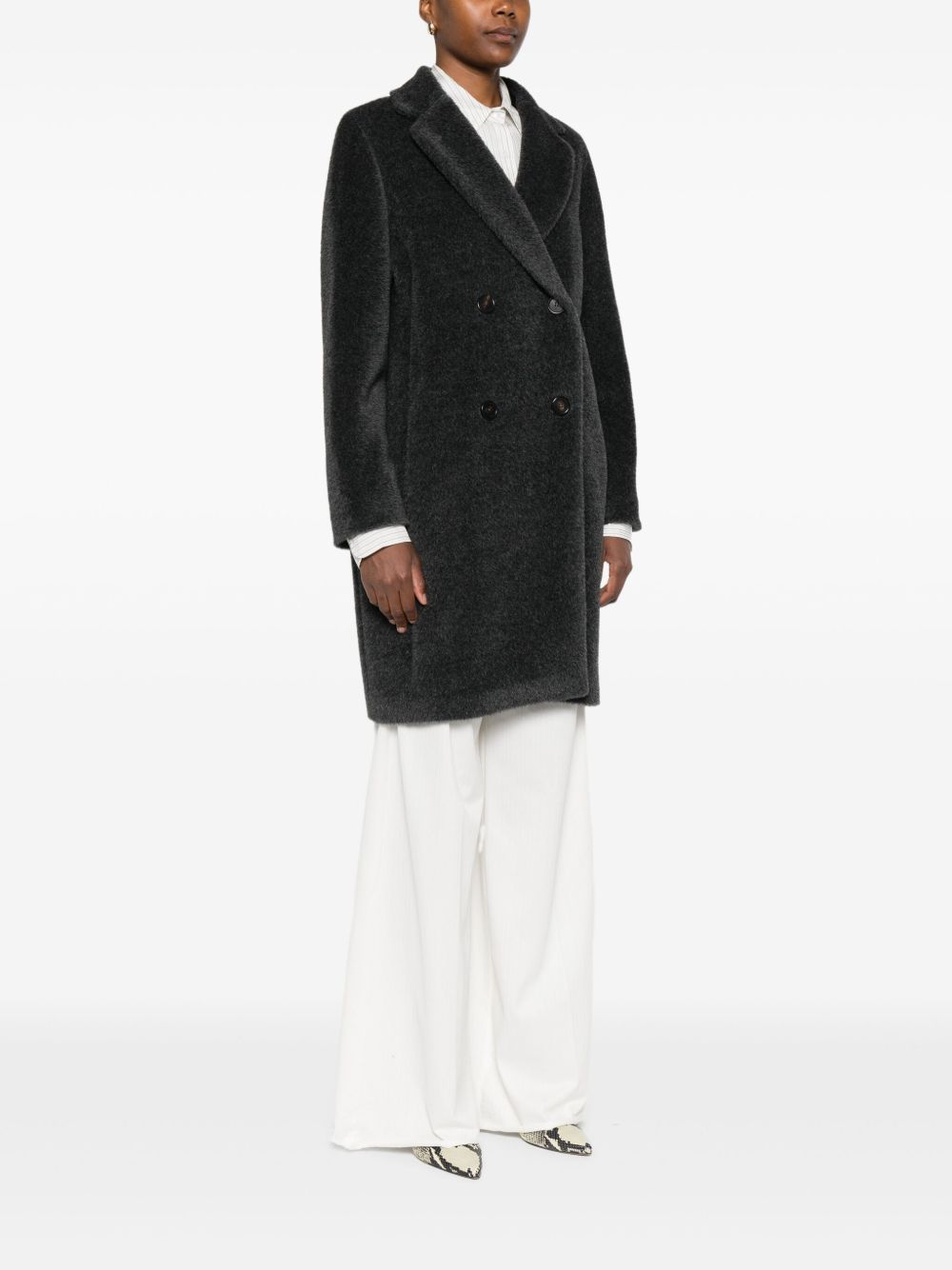 S Max Mara Coats Dark Grey Wool