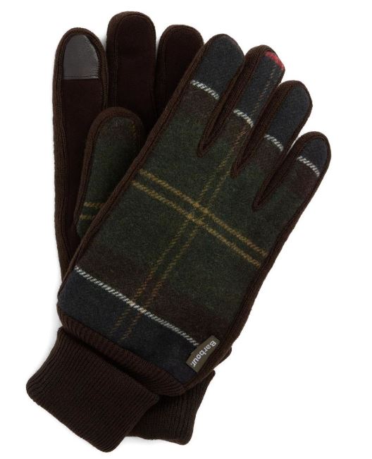 Barbour Gloves Green Tartan Po Wo Acryllic Pa