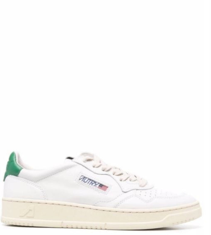 AUTRY Flat shoes White / Green Leather