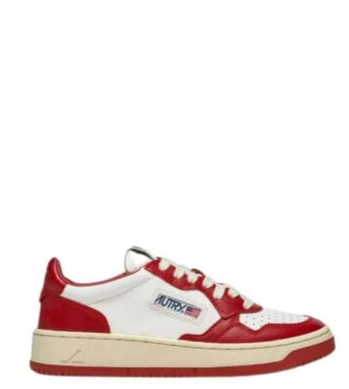 AUTRY Flat shoes White/red Leather