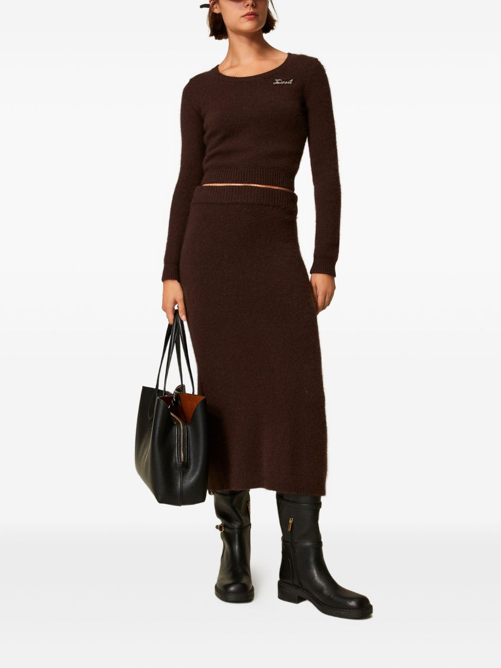Twin-set Skirts Black Chocolate Pa Angora