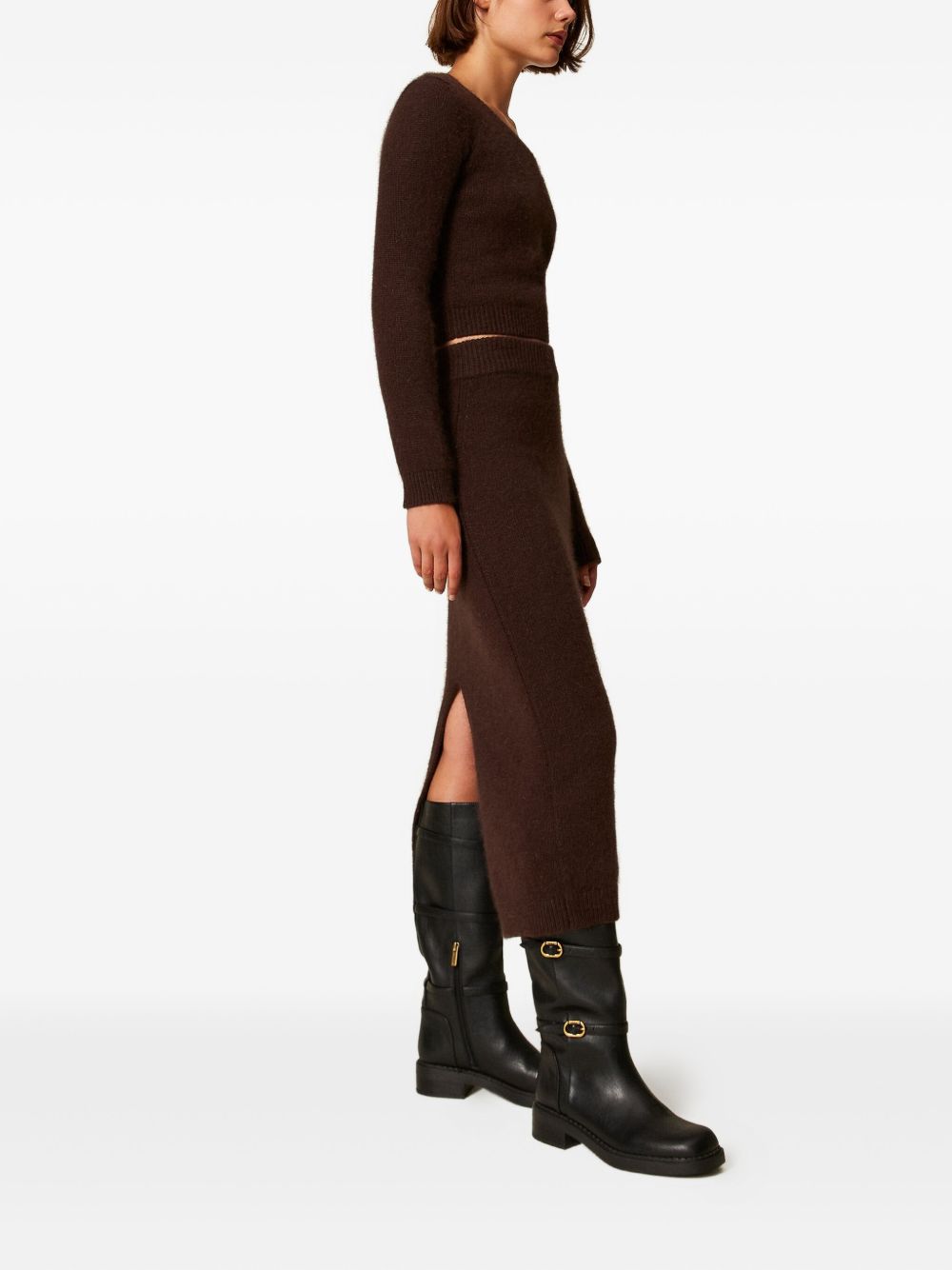 Twin-set Skirts Black Chocolate Pa Angora