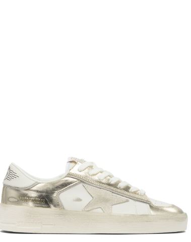 Golden Goose Flat Shoes White/gold Leather