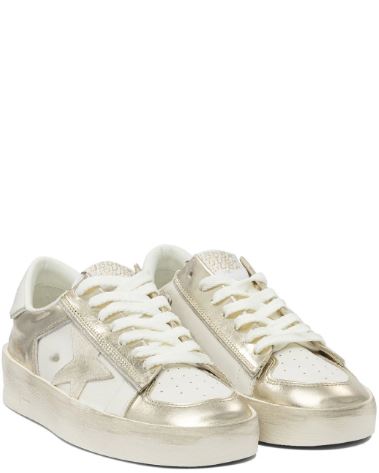 Golden Goose Flat Shoes White/gold Leather