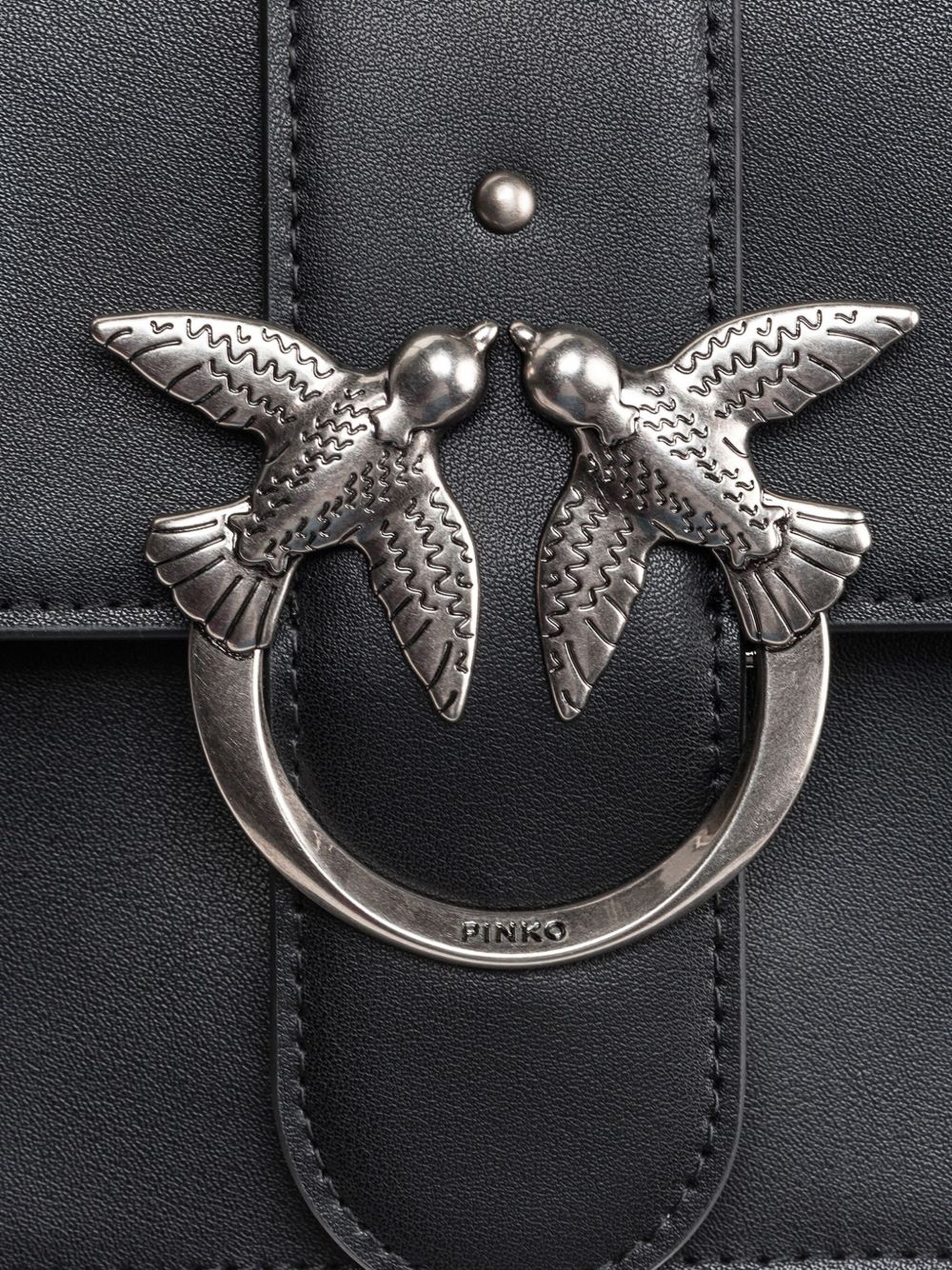 Pinko Bags Nero Silver Lea Poliuretano