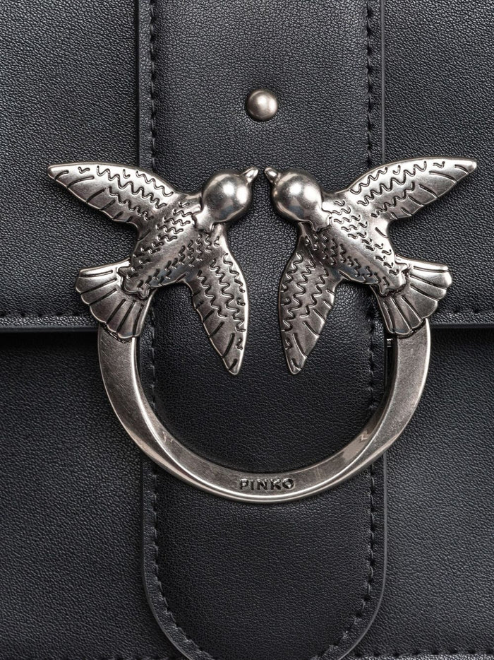 Pinko Bags Nero Silver Lea Poliuretano