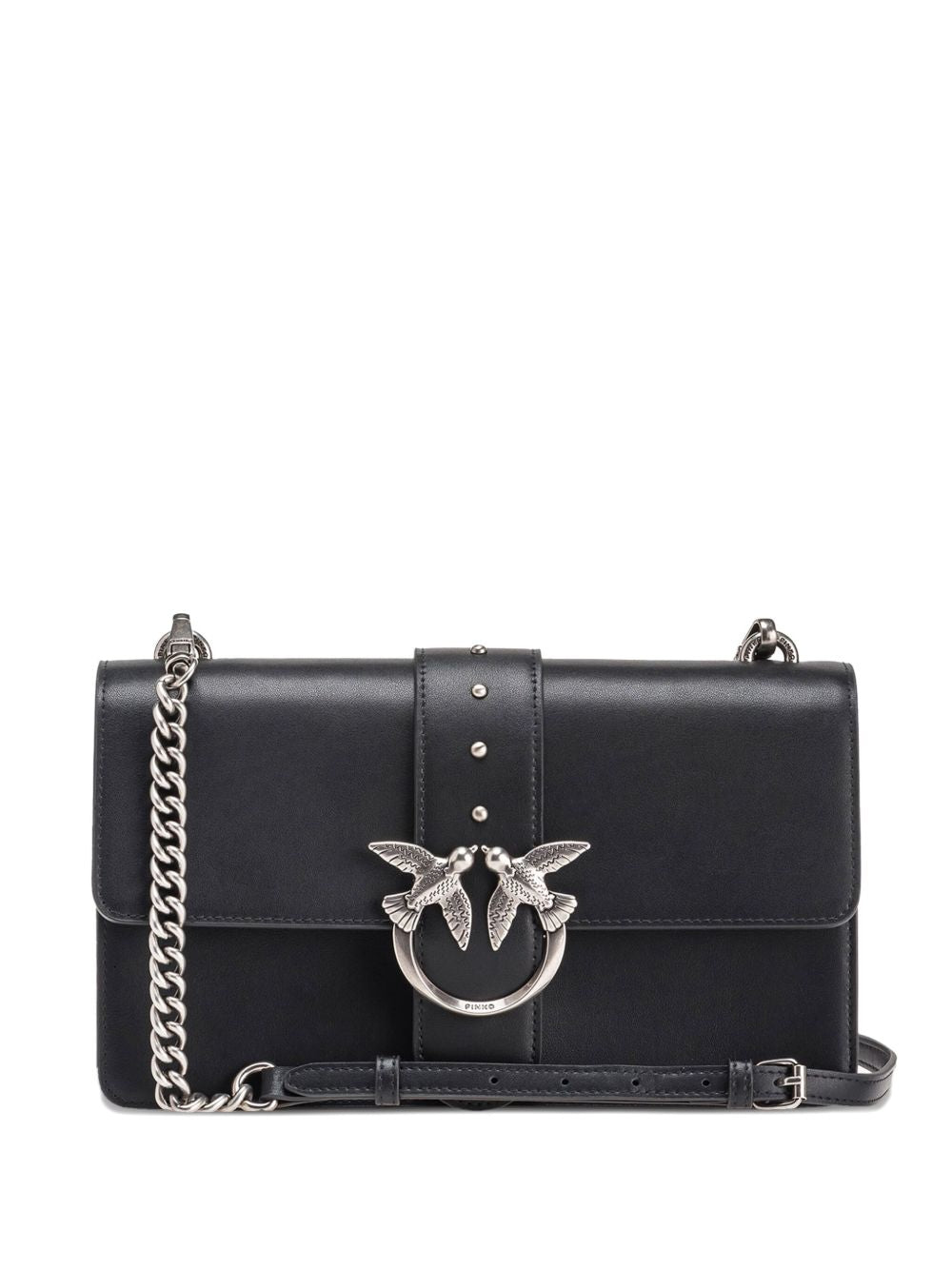 Pinko Bags Nero Silver Lea Poliuretano