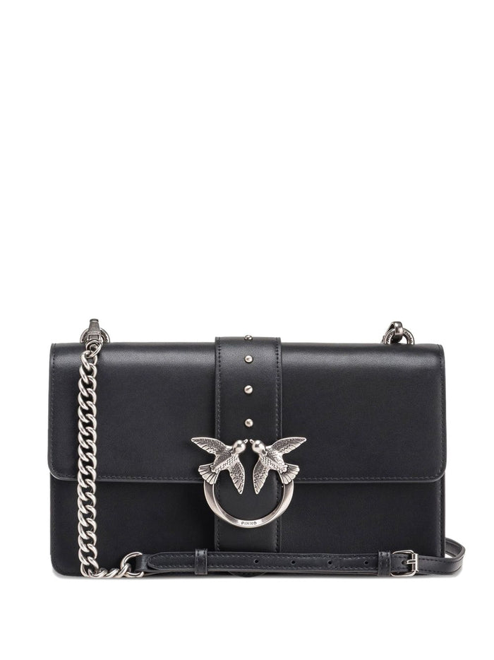 Pinko Bags Nero Silver Lea Poliuretano