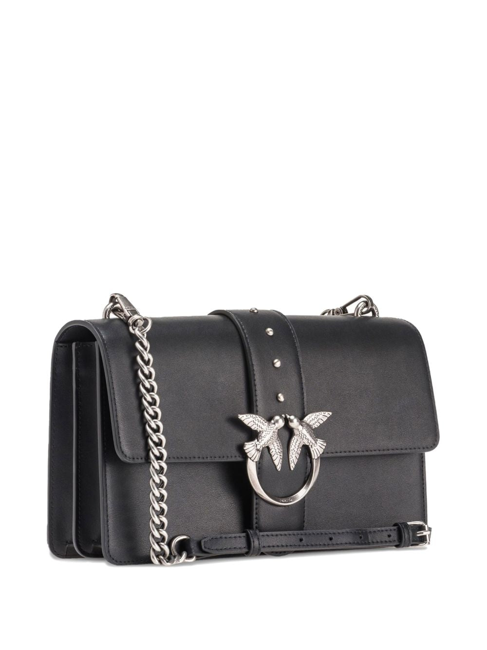 Pinko Bags Nero Silver Lea Poliuretano