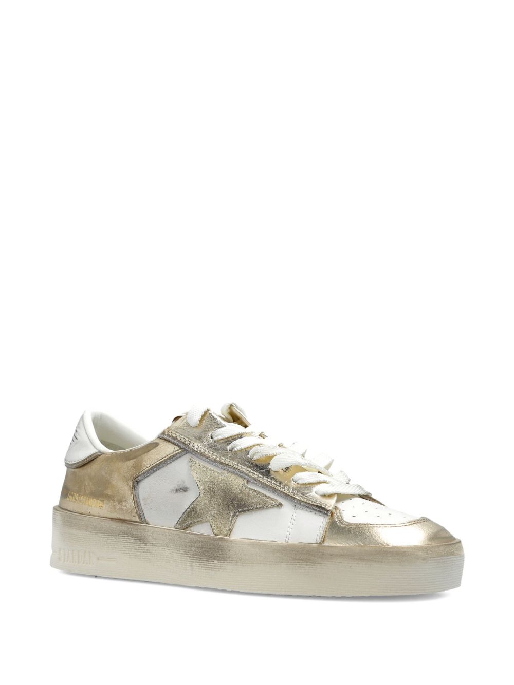 Golden Goose Flat Shoes White/gold Leather