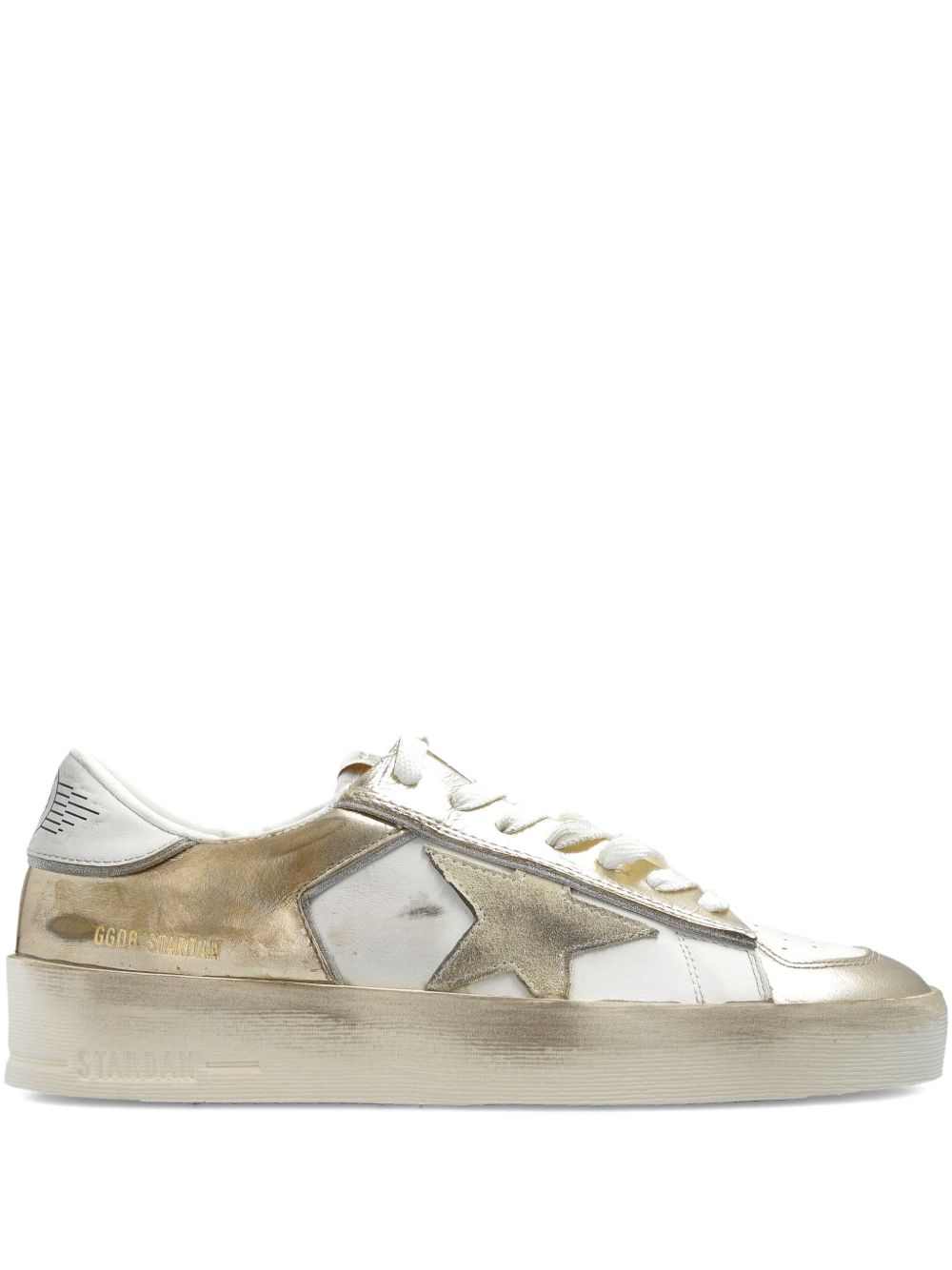 Golden Goose Flat Shoes White/gold Leather