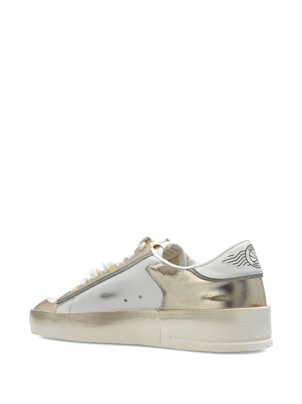 Golden Goose Flat Shoes White/gold Leather
