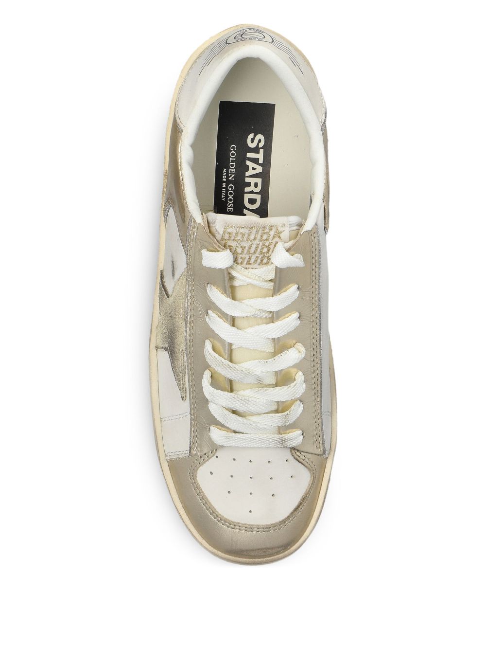 Golden Goose Flat Shoes White/gold Leather
