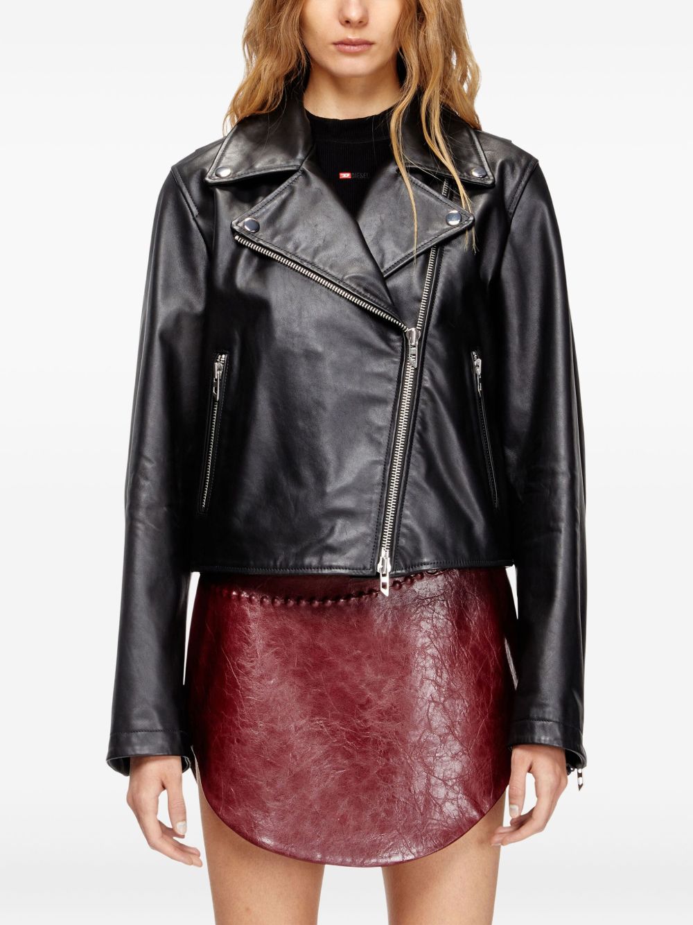 Diesel Jackets Black Cowhide Leather