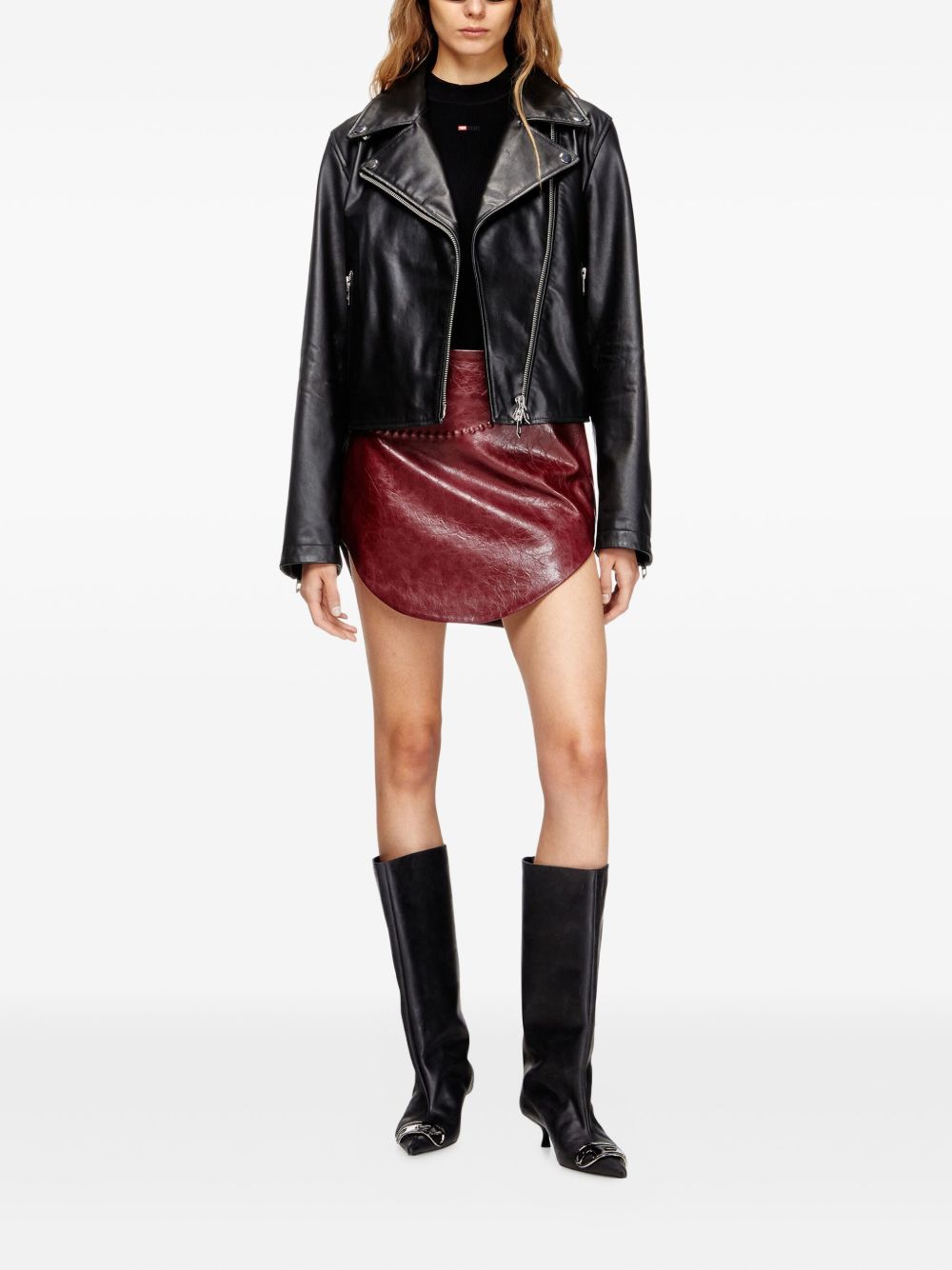 Diesel Jackets Black Cowhide Leather