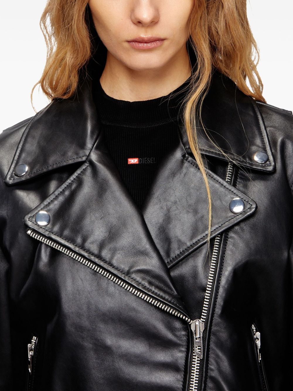 Diesel Jackets Black Cowhide Leather