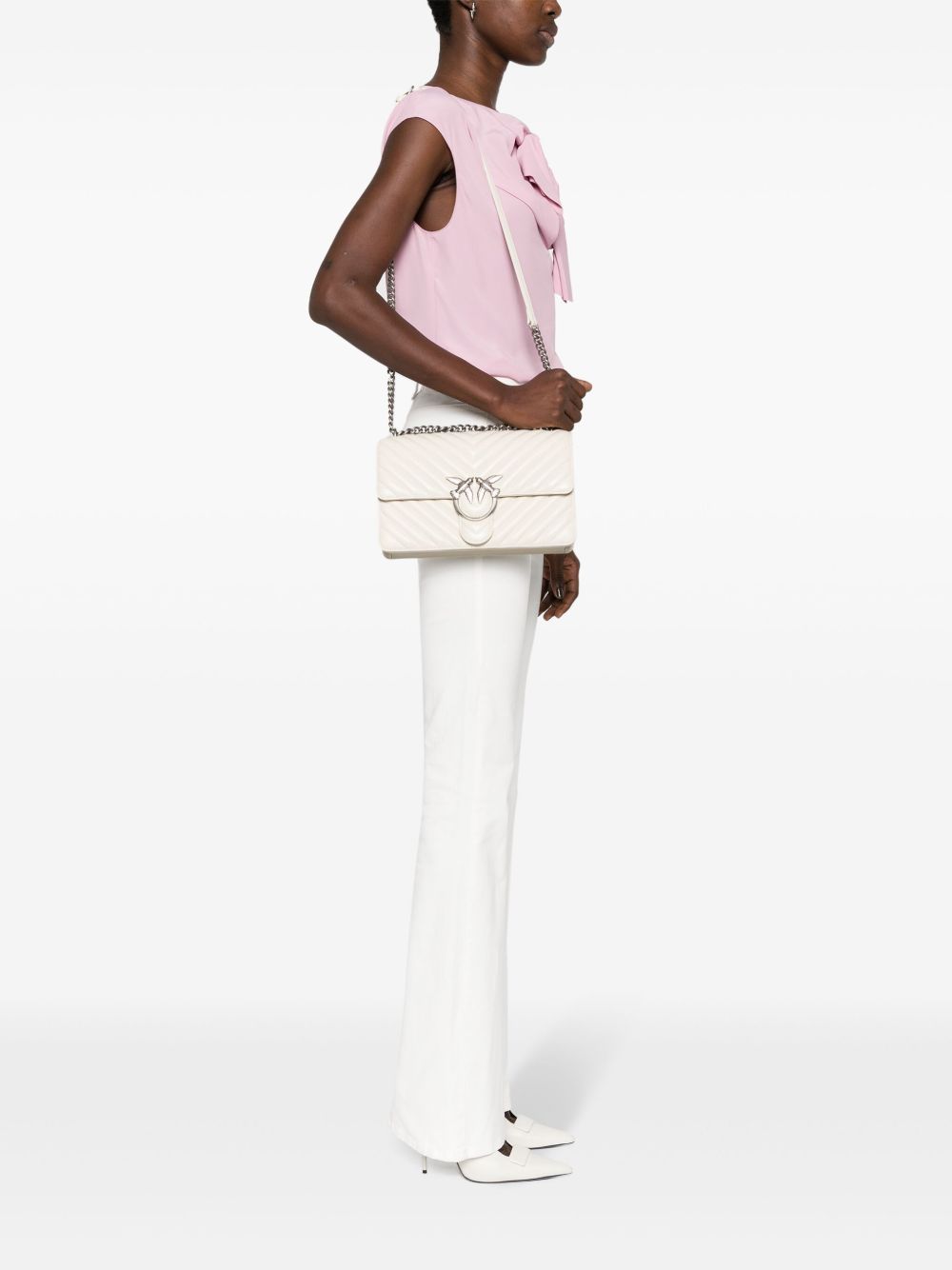 Pinko Bags Bianco Silver Lea