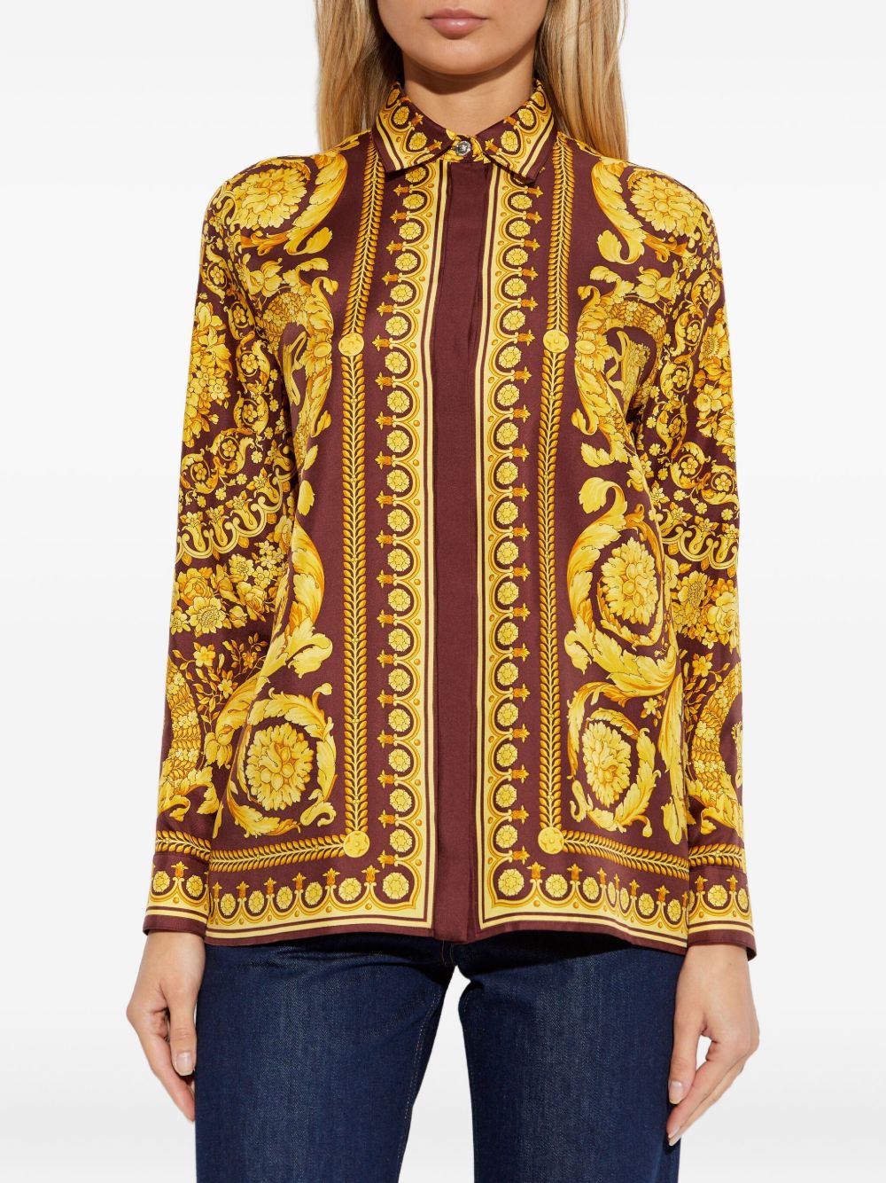 Versace Shirts Burgundy / Gold