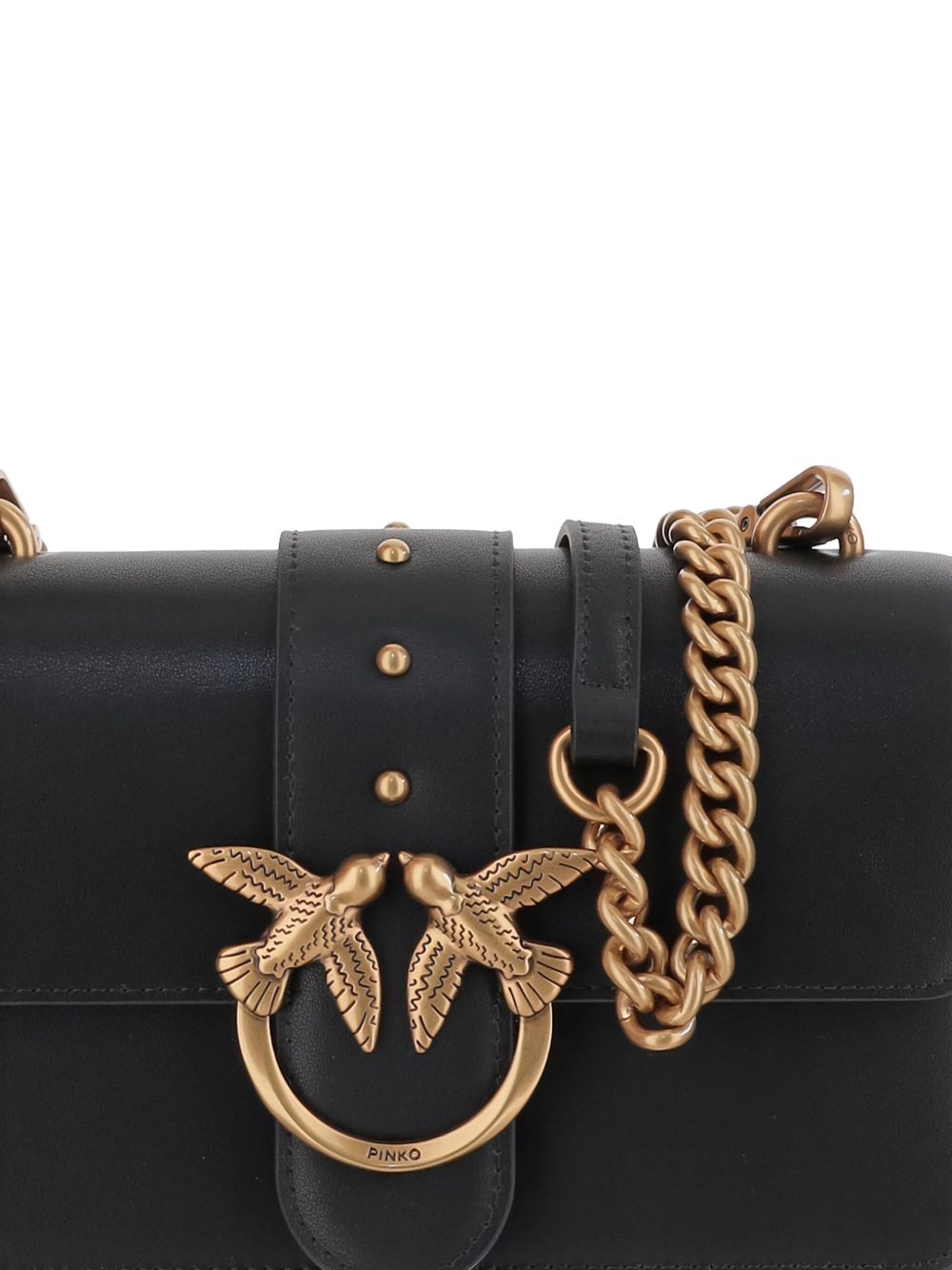 Pinko Bags Nero Oro Lea Poliuretano
