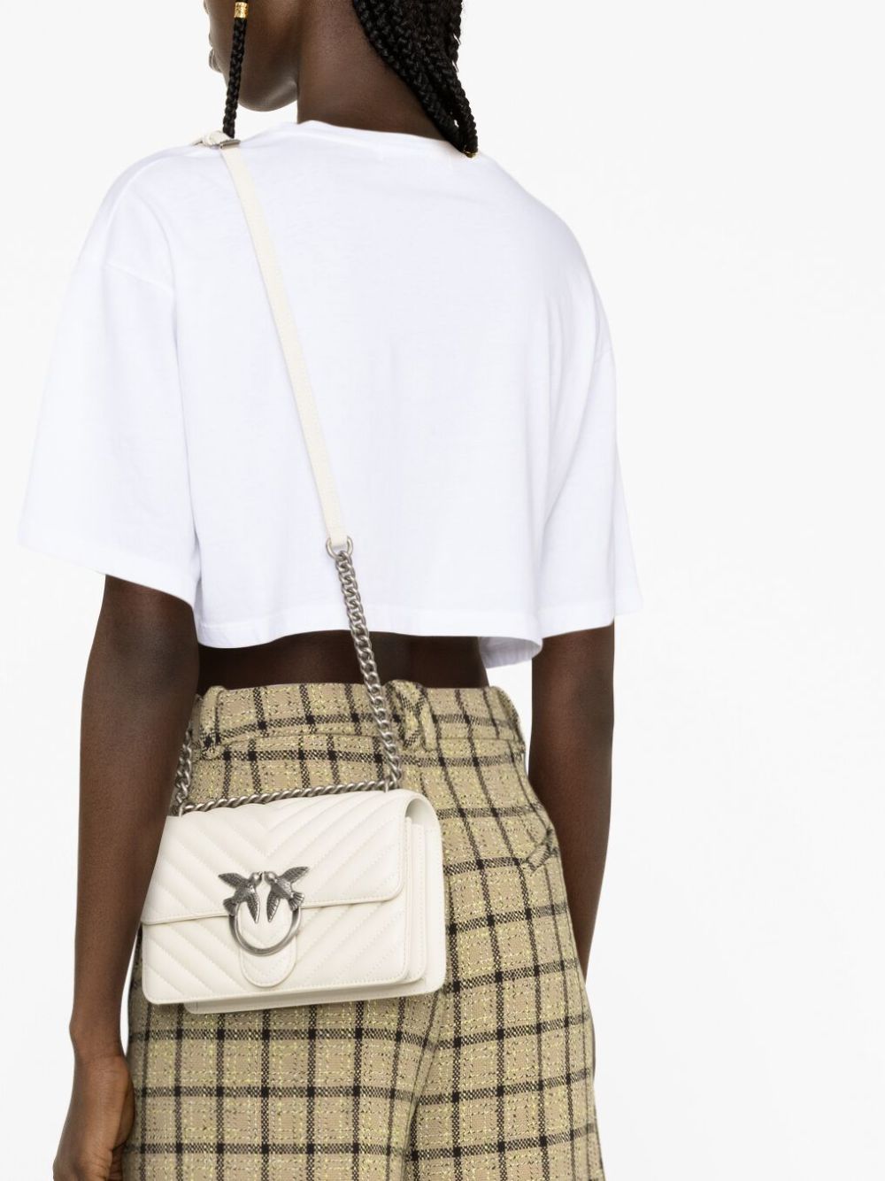 Pinko Bags Bianco Silver Lea