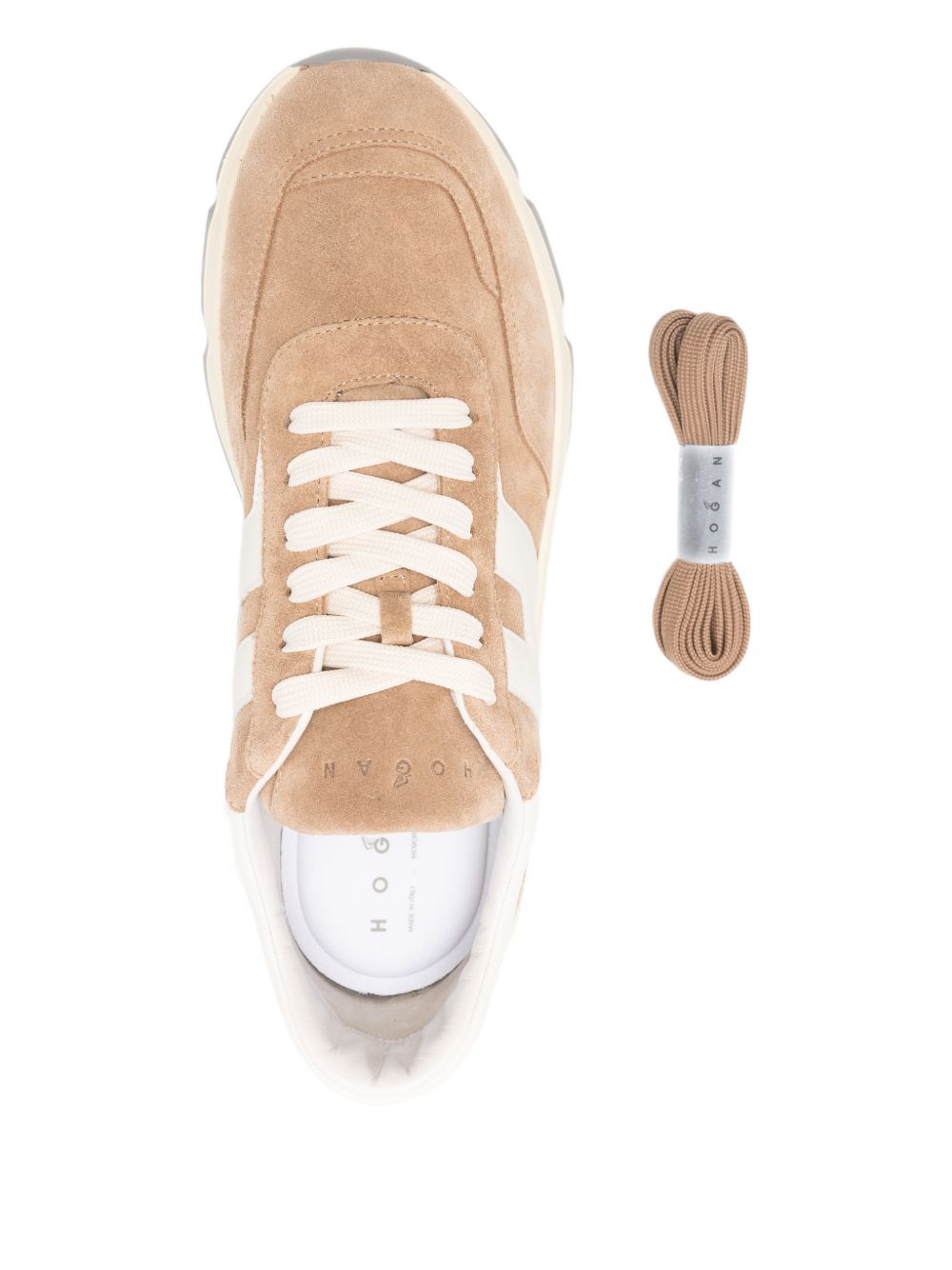 Hogan Flat shoes Camel Suede