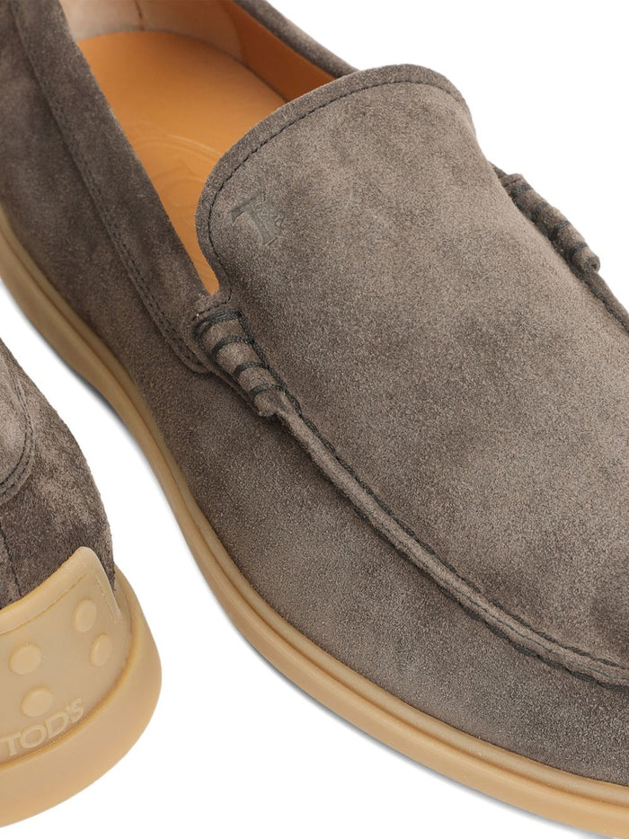 Tods Flat shoes Taupe Suede