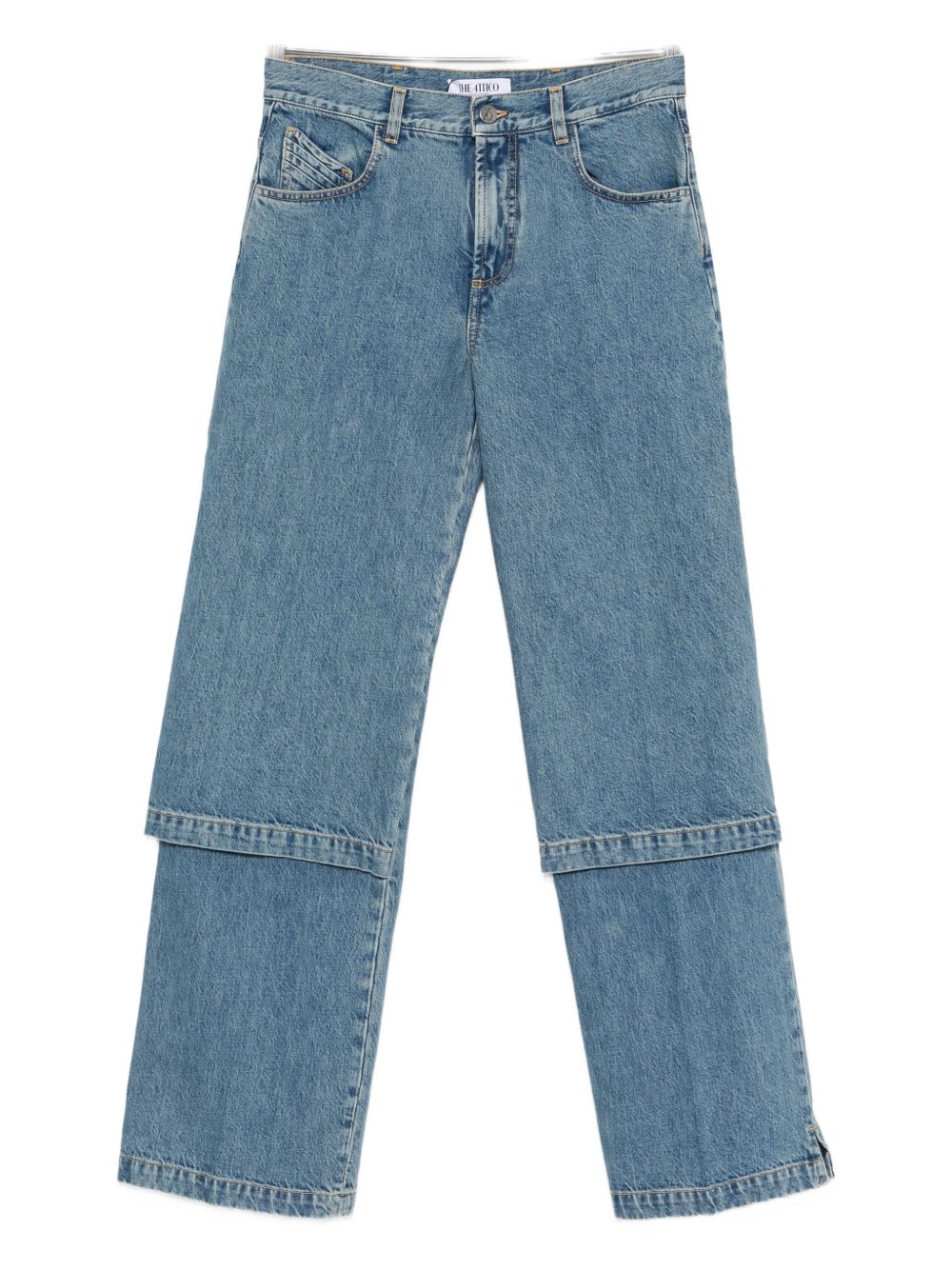 The Attico Trousers Blue Cotton