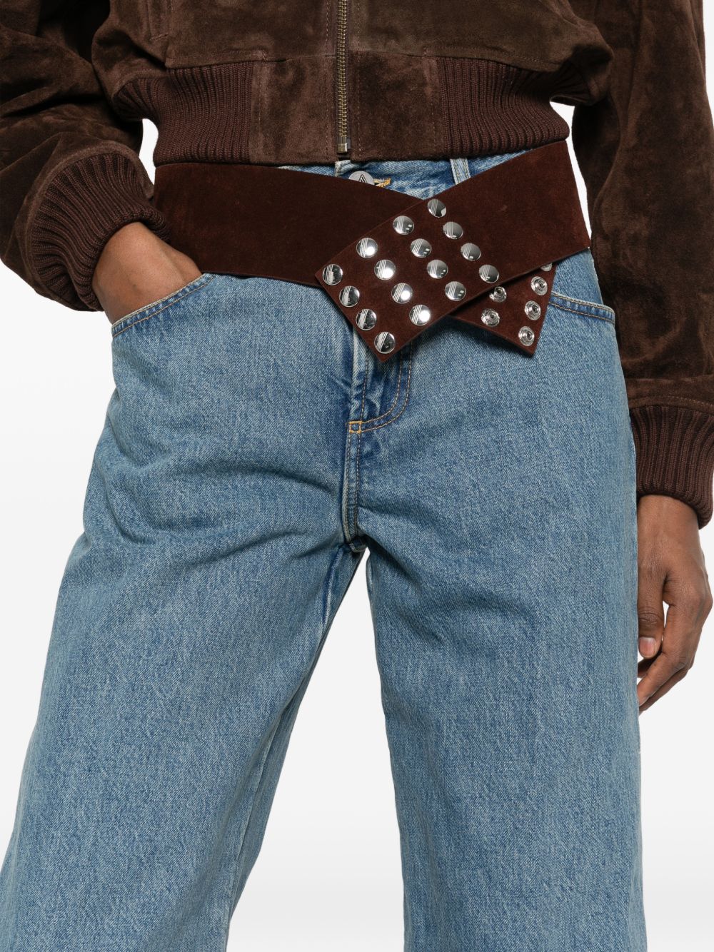 The Attico Trousers Blue Cotton