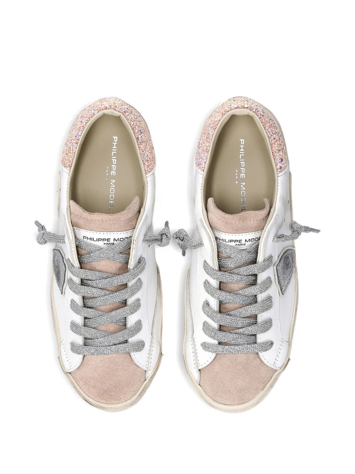 Philippe Model Flat shoes Glitter Blanc Rose