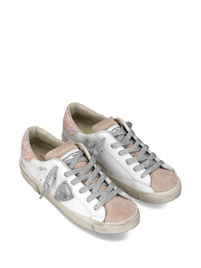 Philippe Model Flat shoes Glitter Blanc Rose