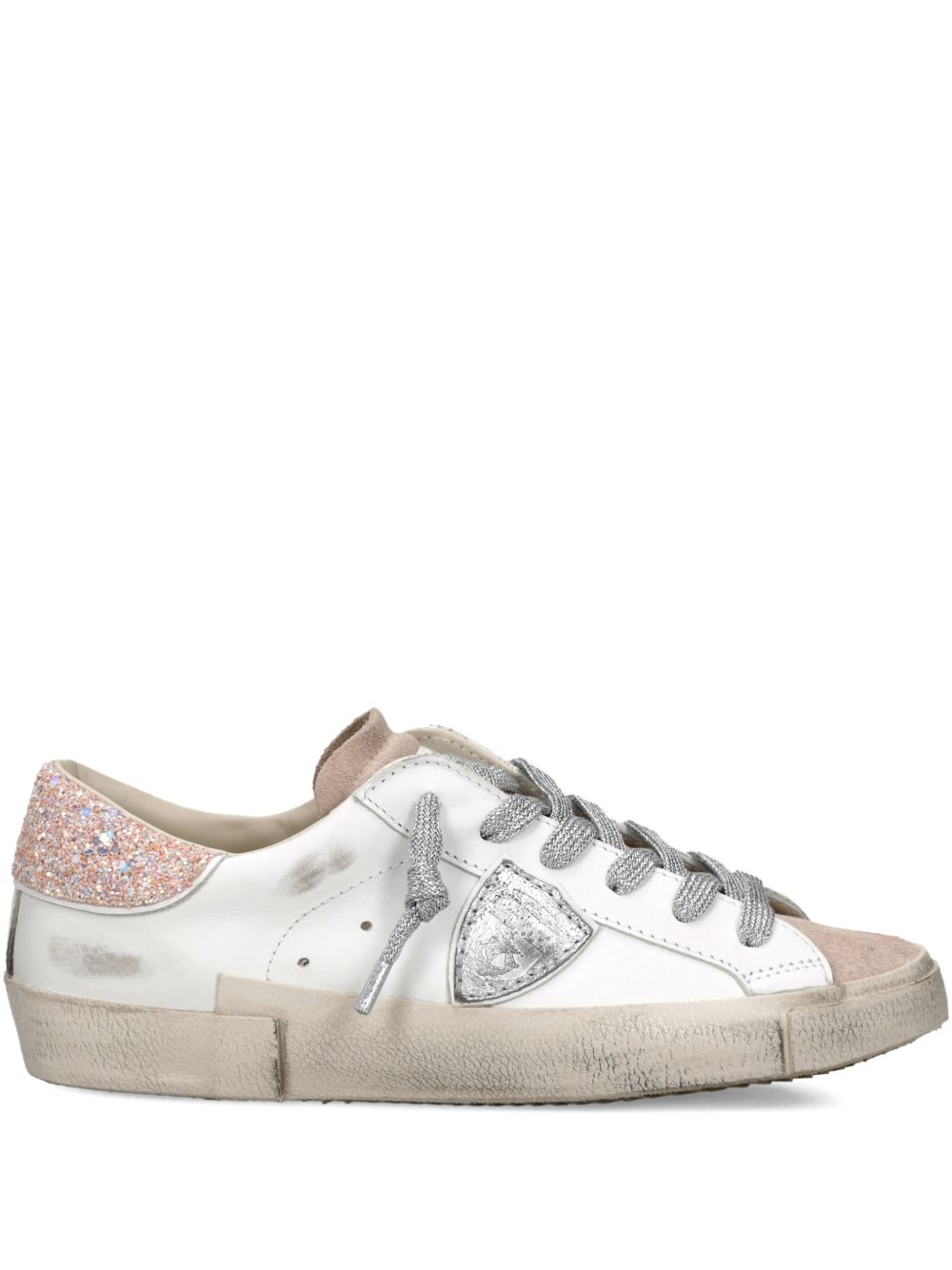 Philippe Model Flat shoes Glitter Blanc Rose