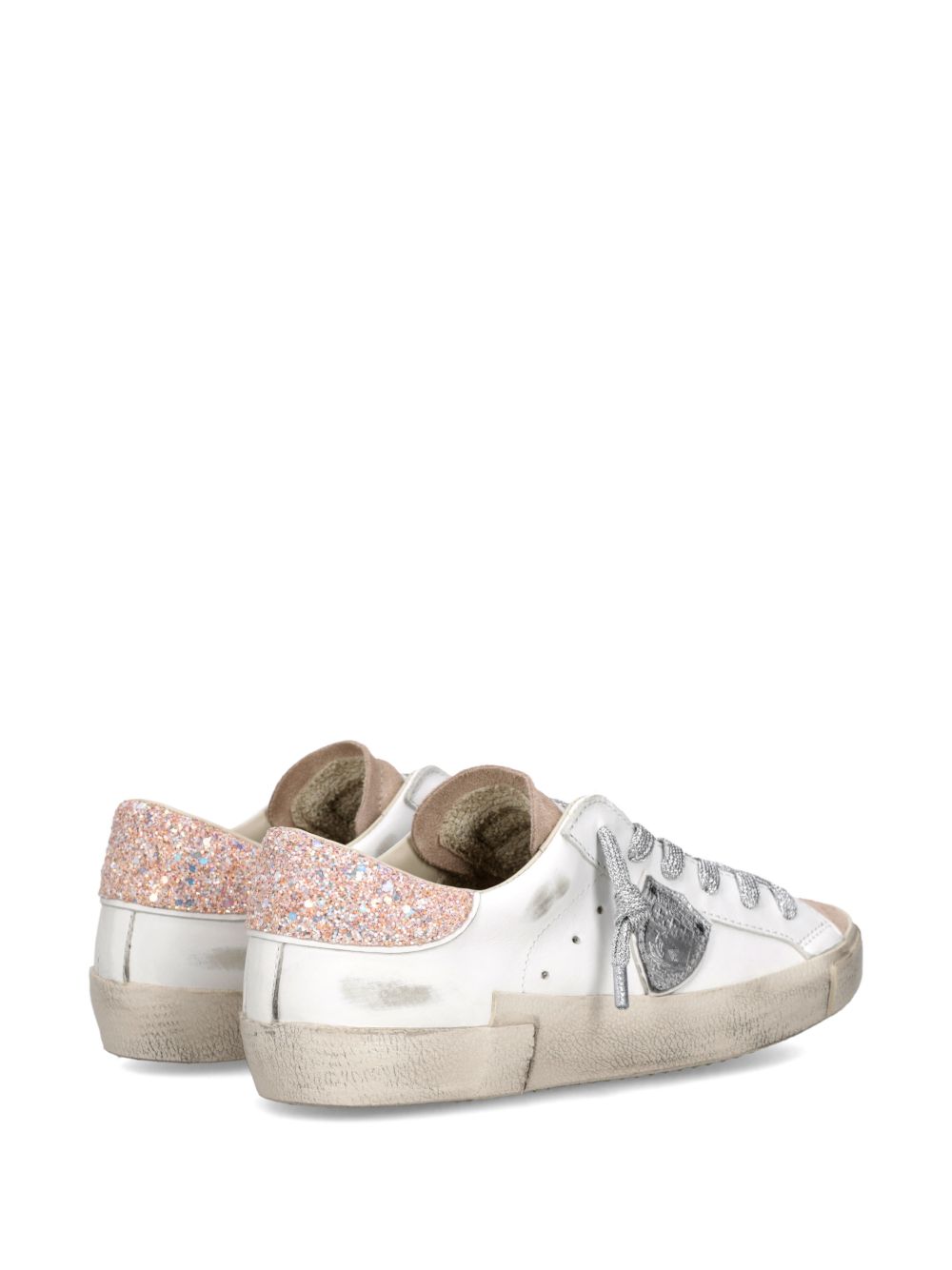 Philippe Model Flat shoes Glitter Blanc Rose