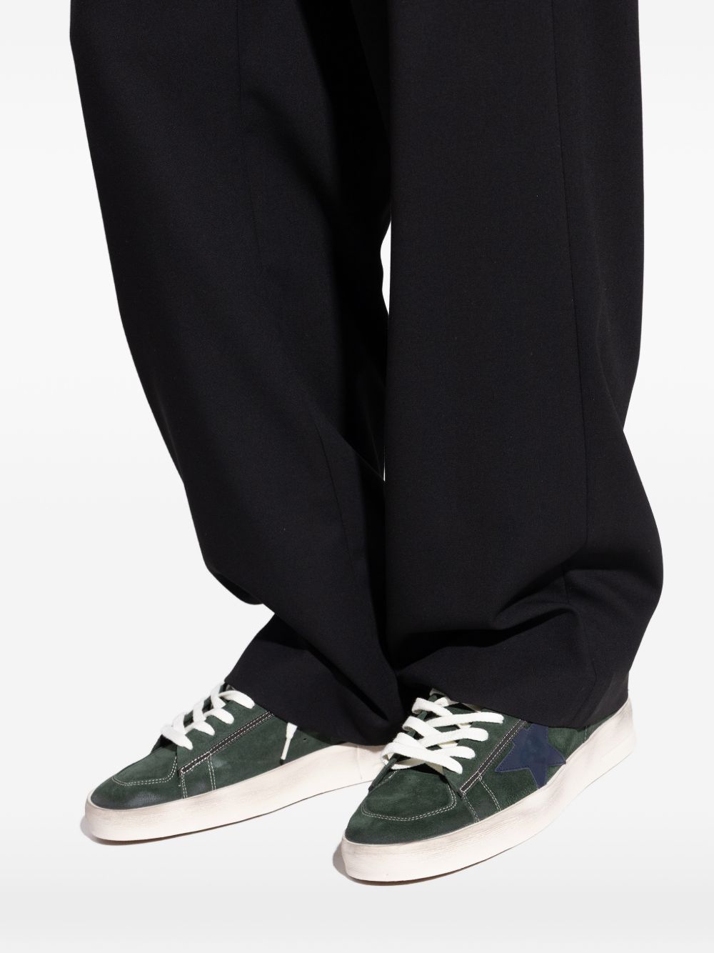 Golden Goose Flat Shoes Green Blue Suede