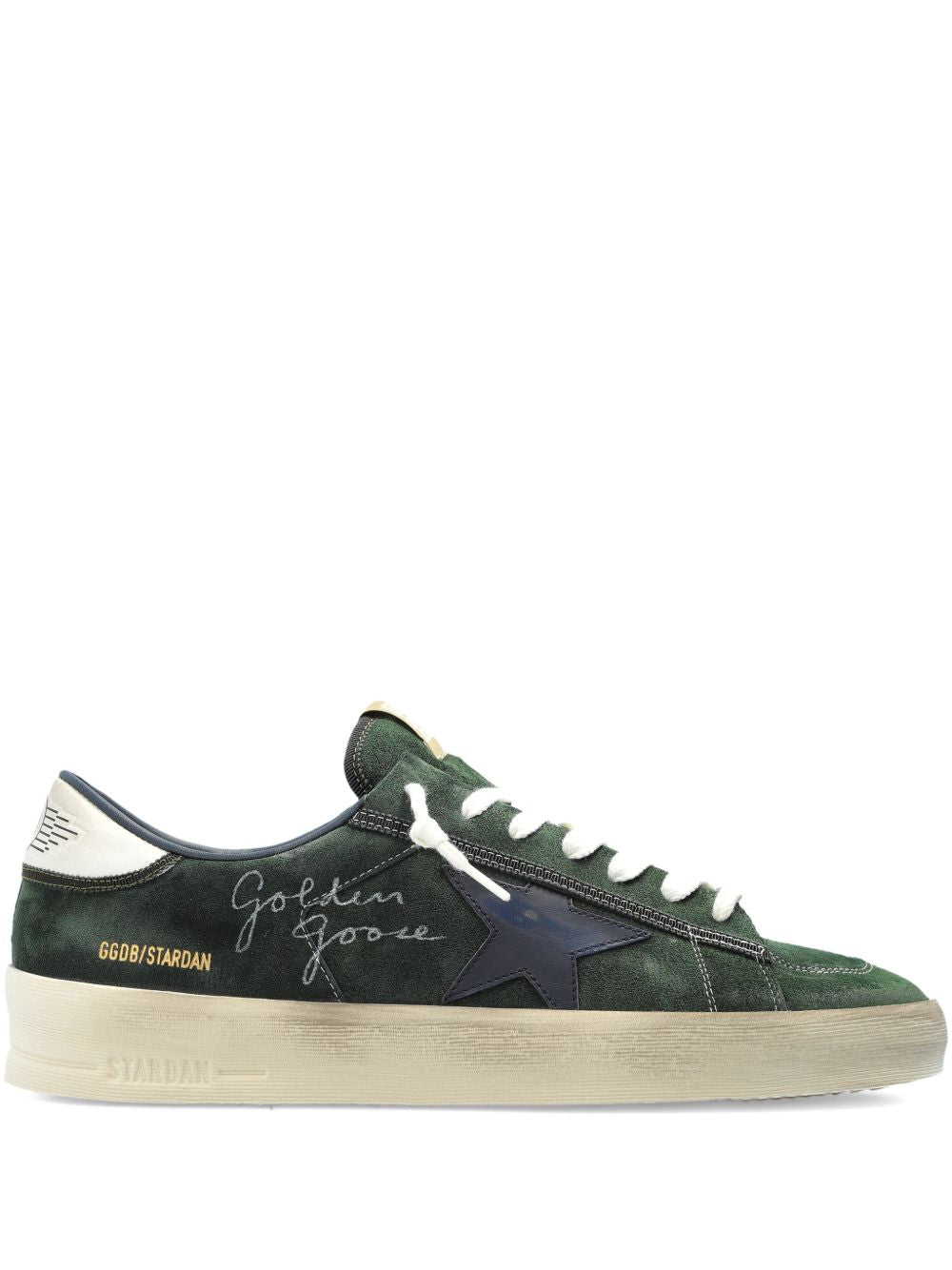 Golden Goose Flat Shoes Green Blue Suede