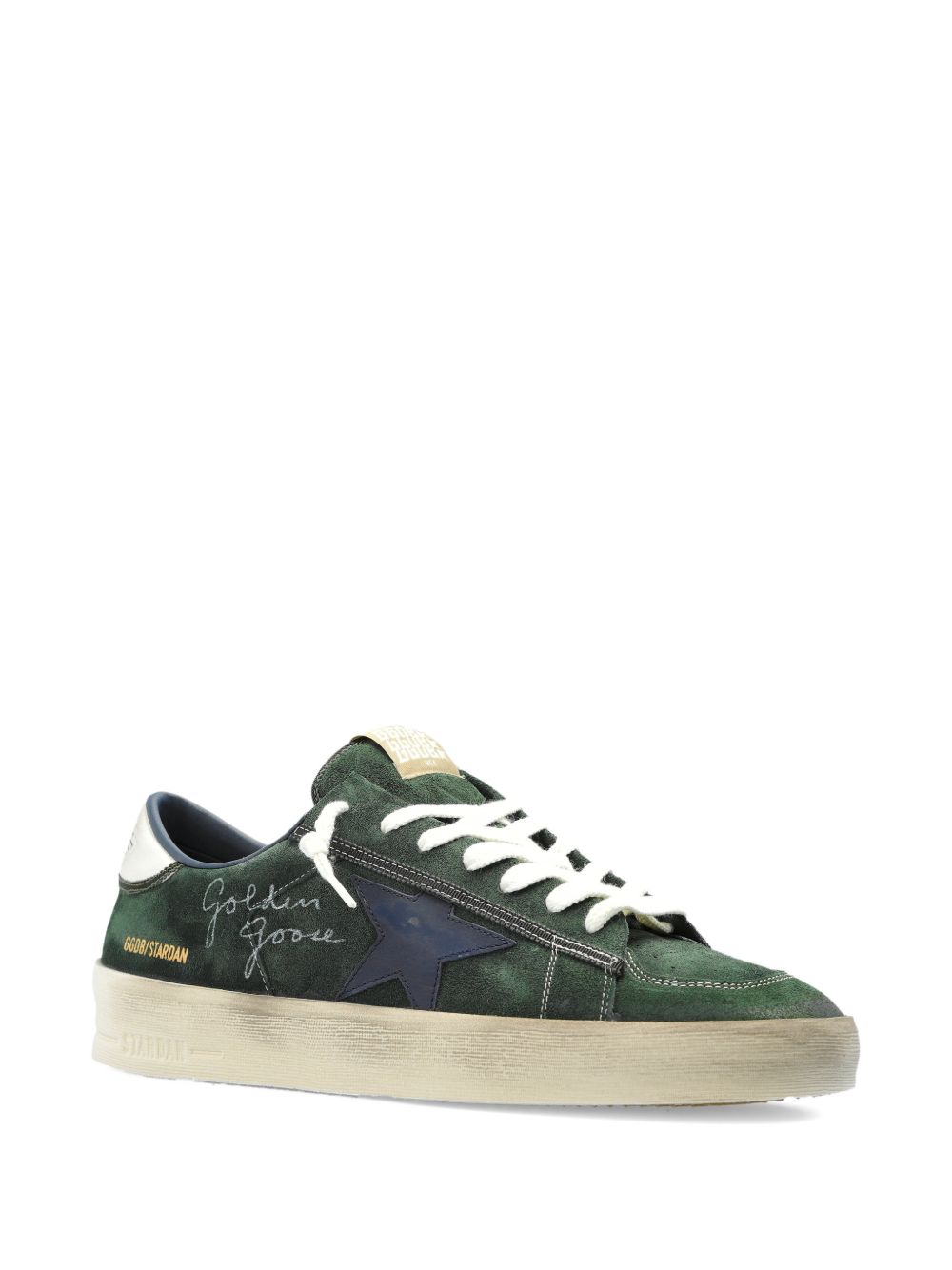 Golden Goose Flat Shoes Green Blue Suede