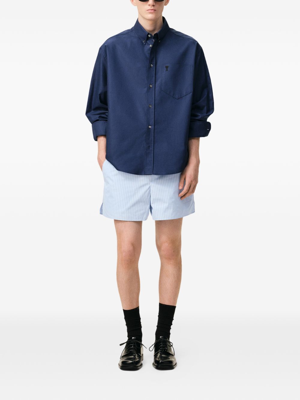Ami Shorts Bleu Cachemire/blanc